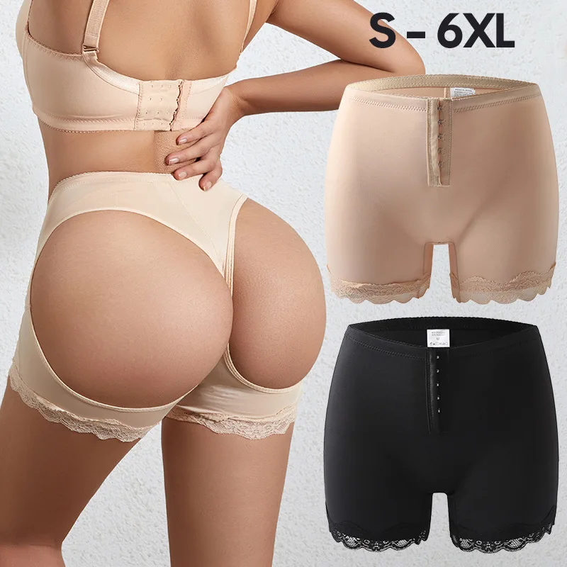 Plus Size Butt Lifter Panties Buttock Open Booty Shorts Tummy Control Hip Enhancer Shapewear Wedding Underwear Ass Push Up Panty