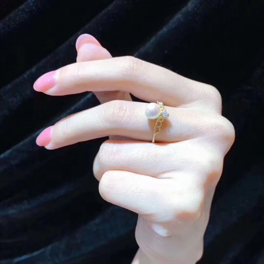 

3 шт., аксессуары из жемчуга своими руками, серебро 925 пробы, кольцо с натуральным жемчугом, пустой держатель, золотое кольцо K для женщин, с круглыми плоскими бусинами диаметром 5-8 мм