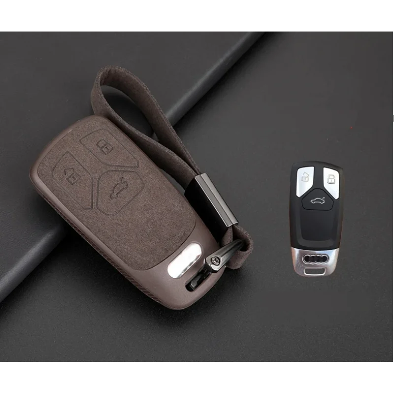 

Suede Leather Car Key Case Holder For Audi Q3 Q5 Q8 Q7 Sline C5 C8 A4 B6 B7 B8 B9 TT 80 S6 A1A4 B8 A5 A6 A7 A8 D5 TT 8P 8L