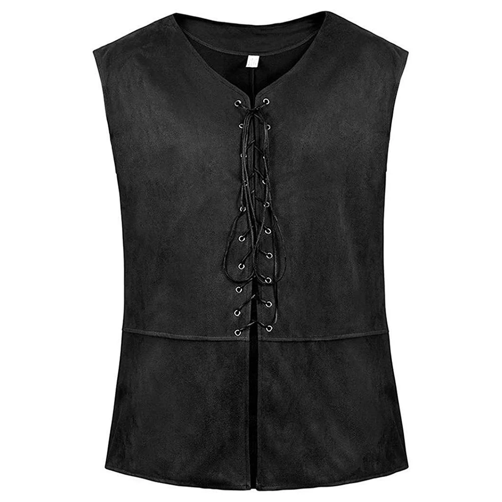 Confortable mode chaud nouveau élégant hommes gilet gilet Steampunk col en V hiver automne Cosplay mode couleur unie