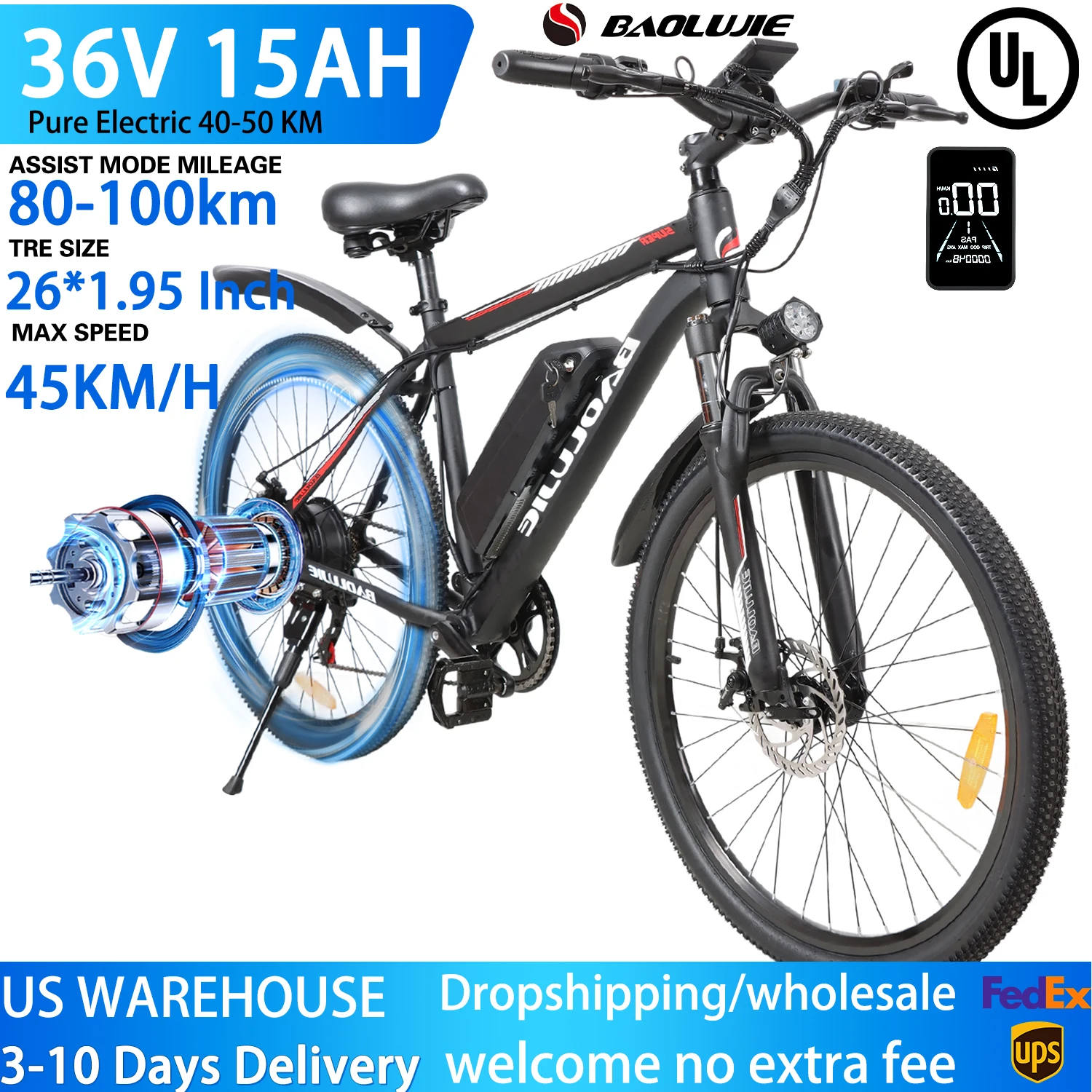 

Электрический велосипед для взрослых, 1000 Вт, 36 В, 15 Ач, электронный велосипед со съемной батареей, горный электрический велосипед, 26*2,1 дюйма, электрический велосипед с толстыми шинами