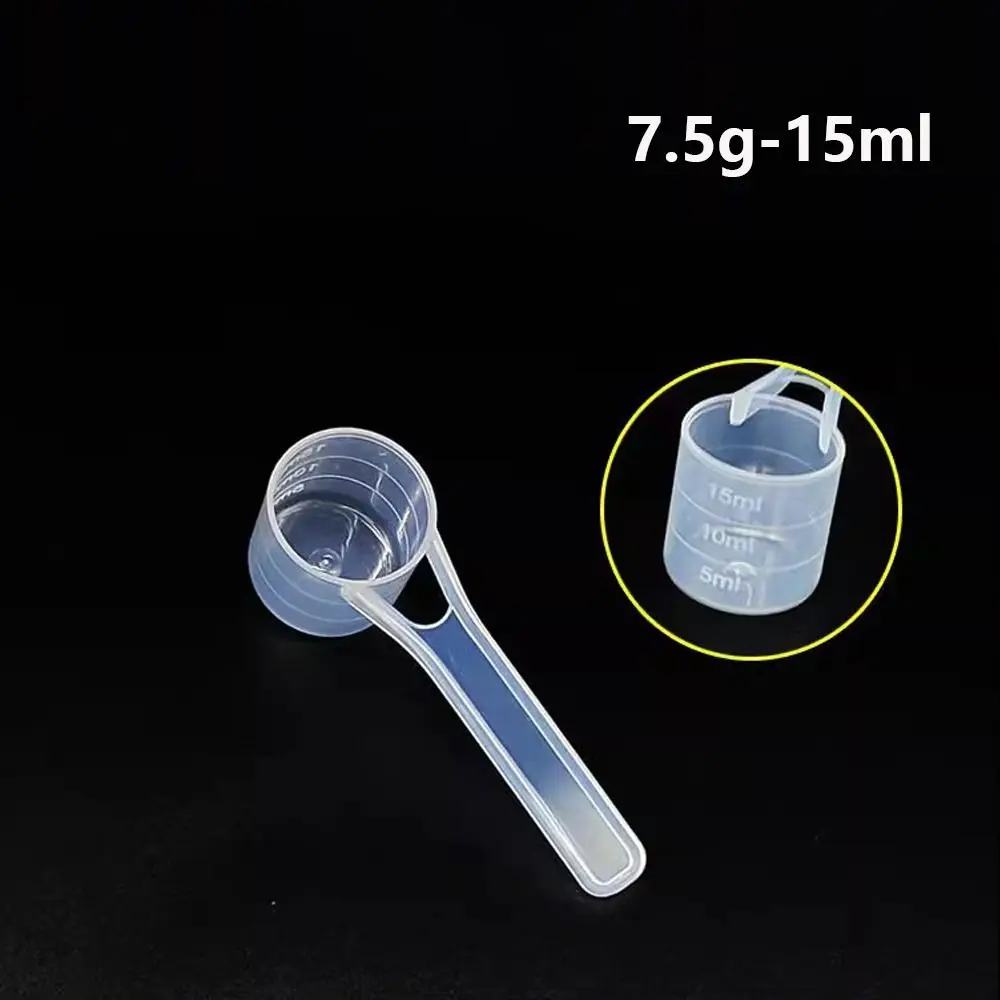 5pcs/set plastic Coffee Scoop with Scale Transparent Flat-bottomed Spoon Multipurpose Measuring Spoon