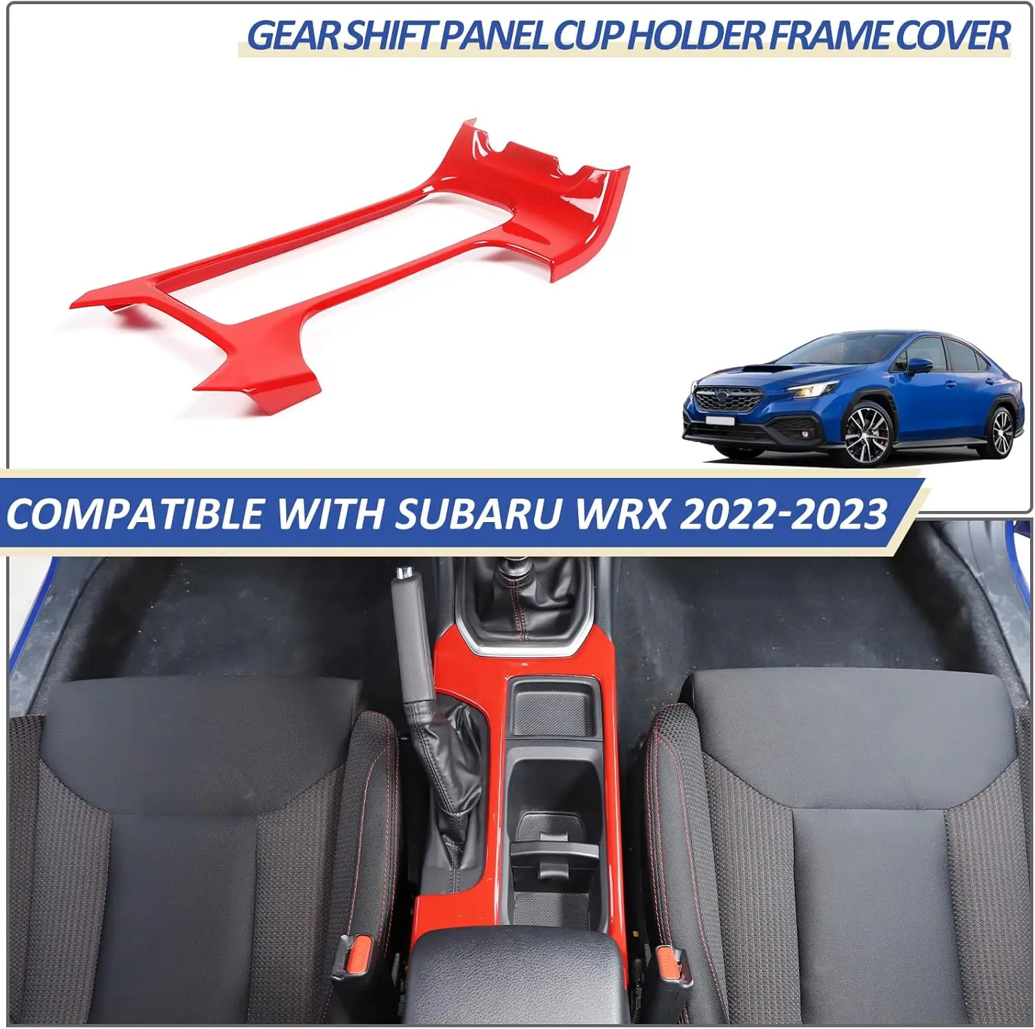 Carbon Fiber Car Console Gear Shifter Trim For Subaru WRX Levorg 2022-2025 Water Cup Holder Frame Decoration Cover Accessories