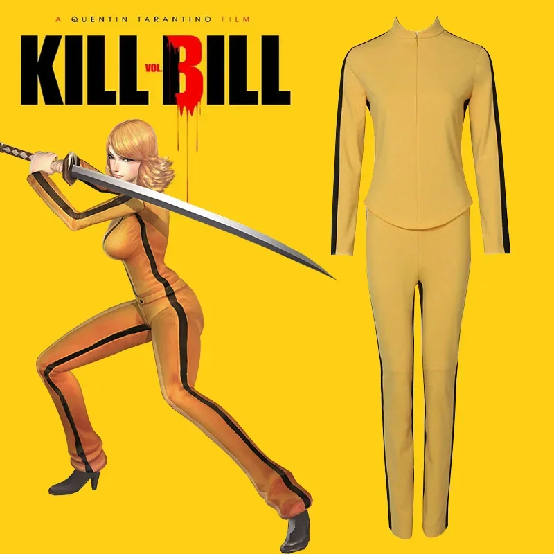 Kill Bill The Bride Beatrix Kiddo Cosplay Costume Kung Fu Jumpsuit for Women Halloween Carnival Mardi Gras Costumes