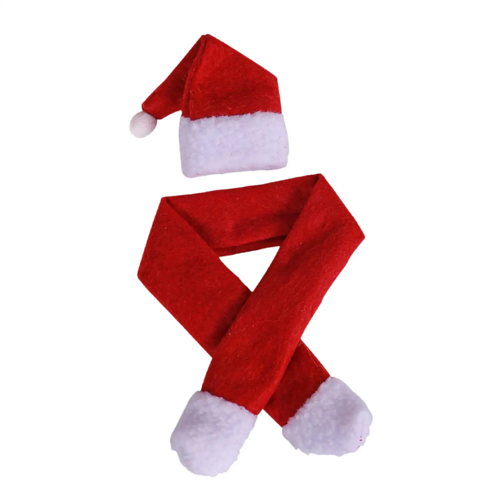 Christmas Wine Bottle Cover Set Red Color Multifunctional Mini Xmas Scarf