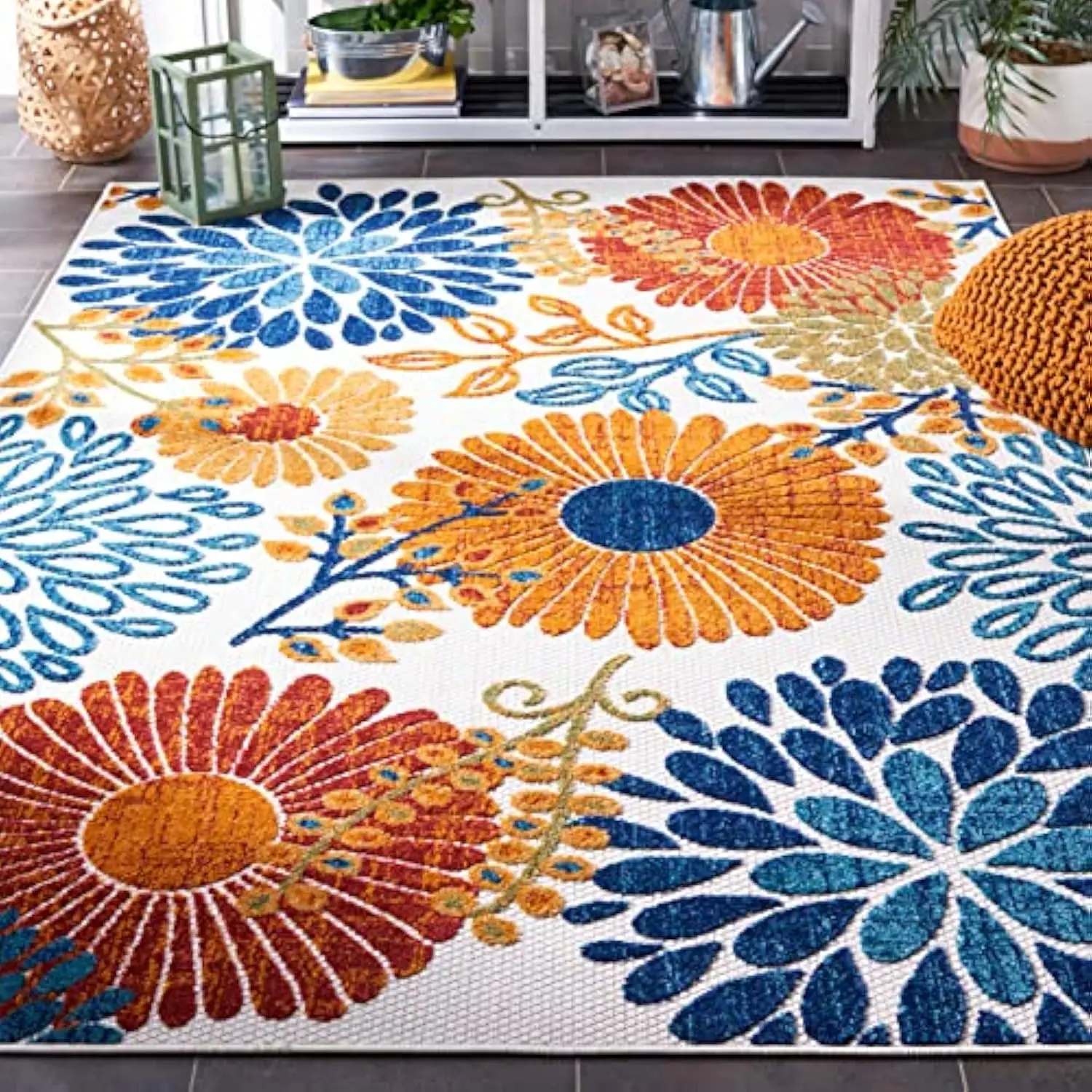 VIKAMA Modern Outdoor Carpets, Summer Anti-Slip Terrace Floor Mats, Large Grassland Camping Carpets, Foldable Portable Carpets