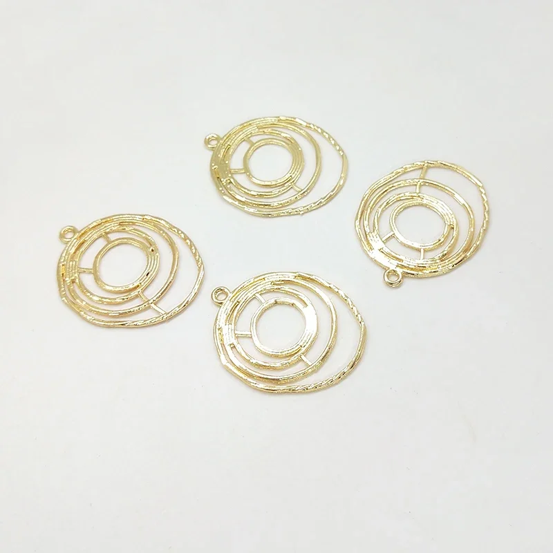 New Fashion 6pieces/bag High Quality Zinc Alloy  Multilayer Round Charms Pendant for Earring Necklace Jewelry Accessories