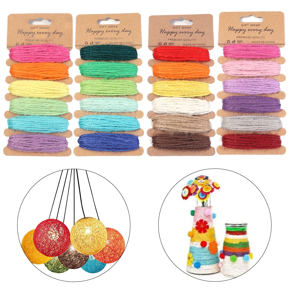 1 مجلس 2 مللي متر حبل الجوت الطبيعي الملونة الكتان القنب الحبل سلسلة DIY بها بنفسك اليدوية المنزل الملابس الخياطة اكسسوارات الديكور بالجملة