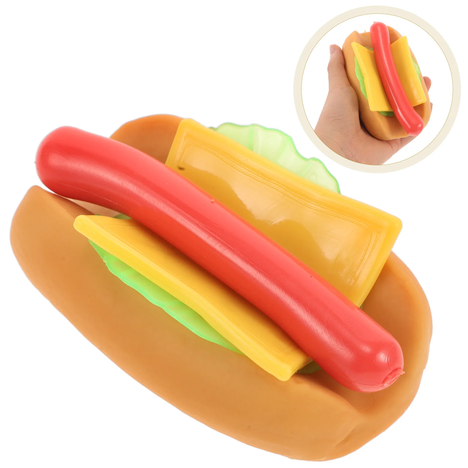 

Hot Dog Toy Compact Stress Pressure Food Play Halloween Simulated Fidget Plaything for Kids Household Squeeze