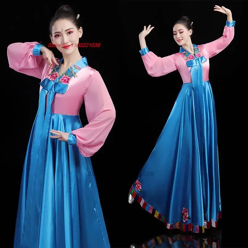 2025 traditional korean fairy cosplay performance hanbok dress women national flower folk dance costumes oriental hanfu dress