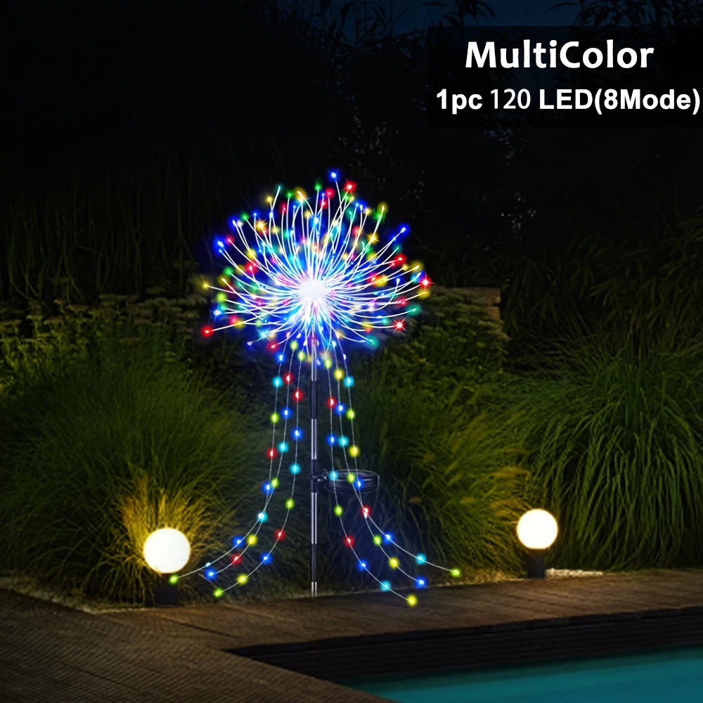 

Solar Garden Lights Outdoor Waterproof Solar Firework Lights Decorative Outside Lamp for Flowerbed Pathway Yard Party Christmas