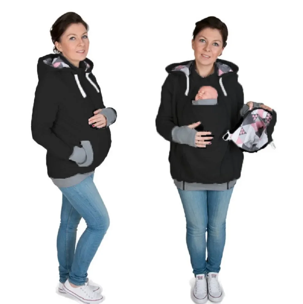 Hooded Baby Carrier Jacket Winter Hoodies Maternity Outerwear Coat 3 in 1 Kangaroo Hooded Overcoat Pregnancy Clothing