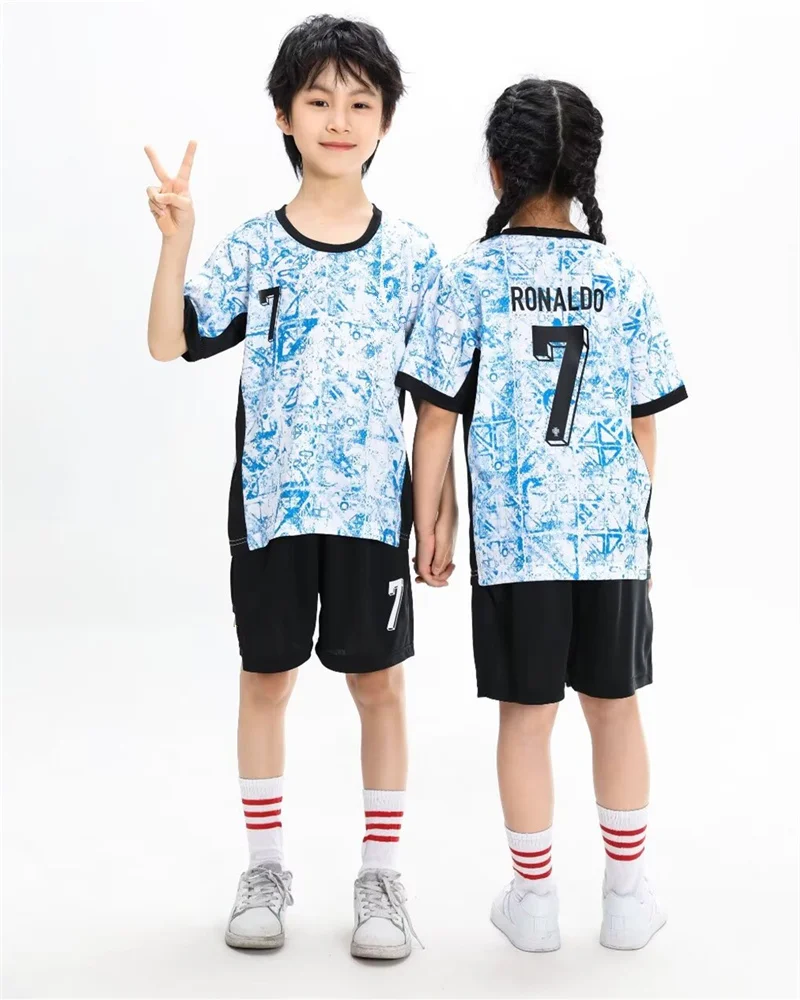 aldult children's clothing set Football sport Uniforms boy girl Portugal fans Jersey Training wear games kits Leisure shirt