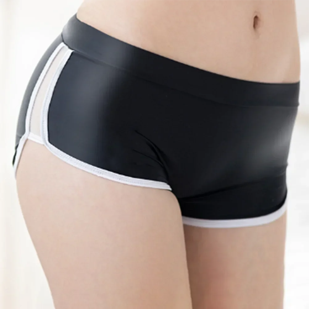 1pc Low Waist Women's Shiny Safety Shorts Elastic Smooth Translucent Underwear Female Boyshort Panties