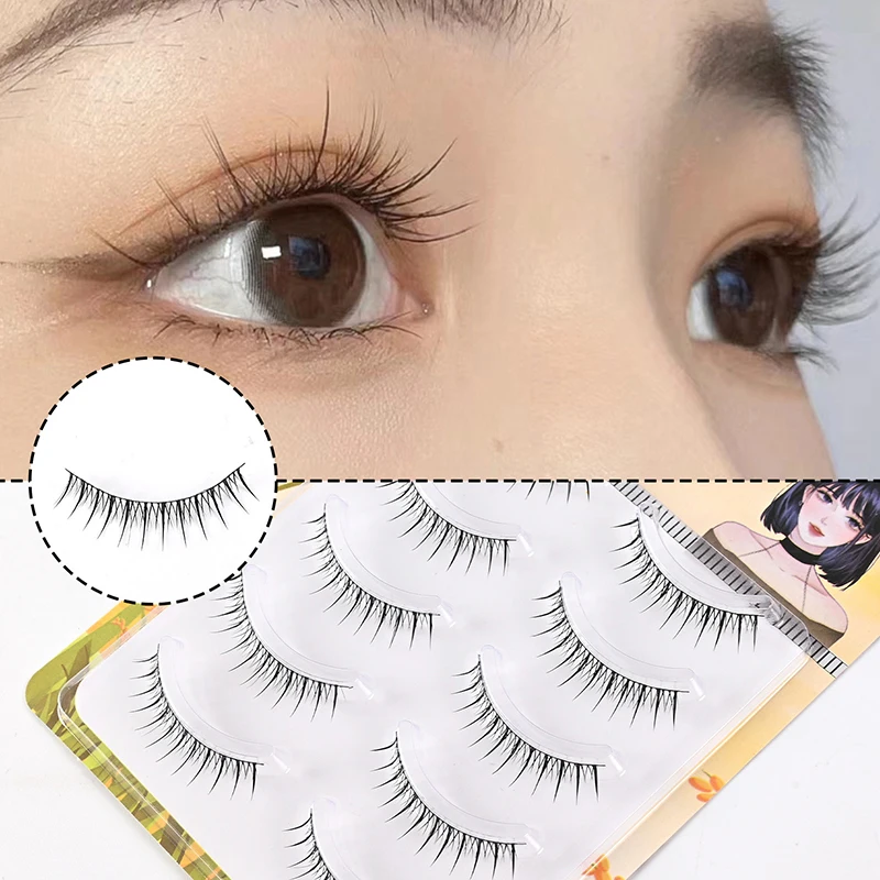 5 ペアナチュラルフルつけまつげストリップソフト 3D まつげふわふわ偽まつげエクステンションフェイク Cilios メイク maquillaje