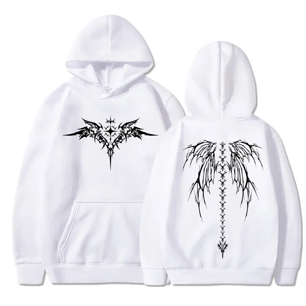 

Popular wing print hoodie men's long sleeved Fashionable sportswear unisex Fashionable Street Clothing