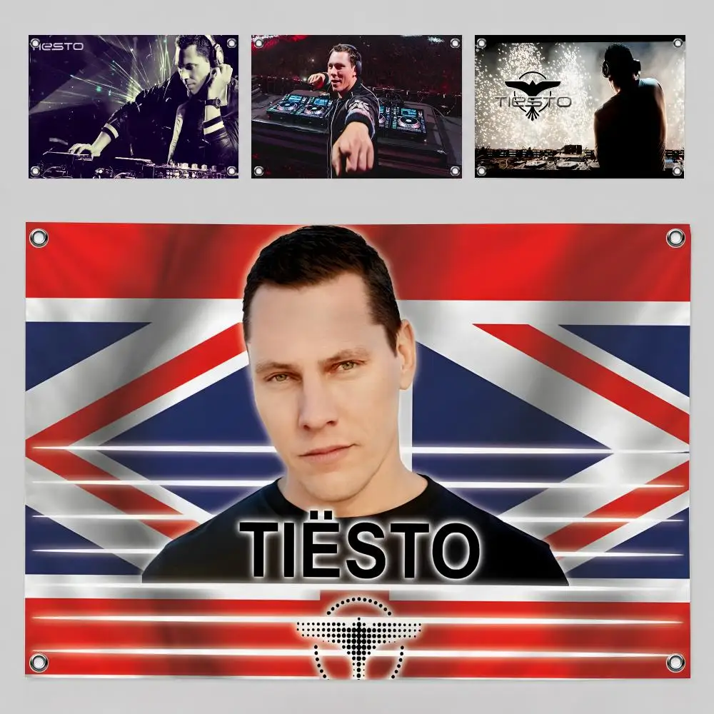 Tiesto Electronic Dance Music DJ Flags Home Yard & Garden Decor Banner - Indoor Outdoor Wall Hanging Flag