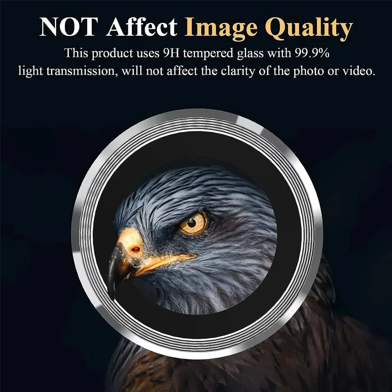 Metalowy pierścień ochronny na obiektyw do iPhone 17 16 15 Pro Max, szkło na iPhone 14 12 13 Pro Max 12 13 Mini, HD folia hartowana na aparat telefonu