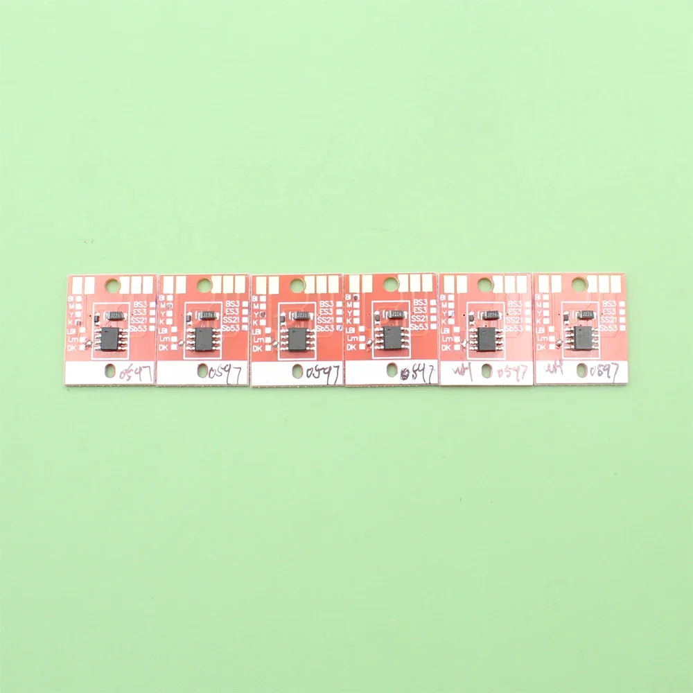 LH-100 spc 0597 for Mimaki UJF3042 permanent chips LH100 spc 0597 BK C M Y WH PR Auto Reset Chip, Clear is one time chip