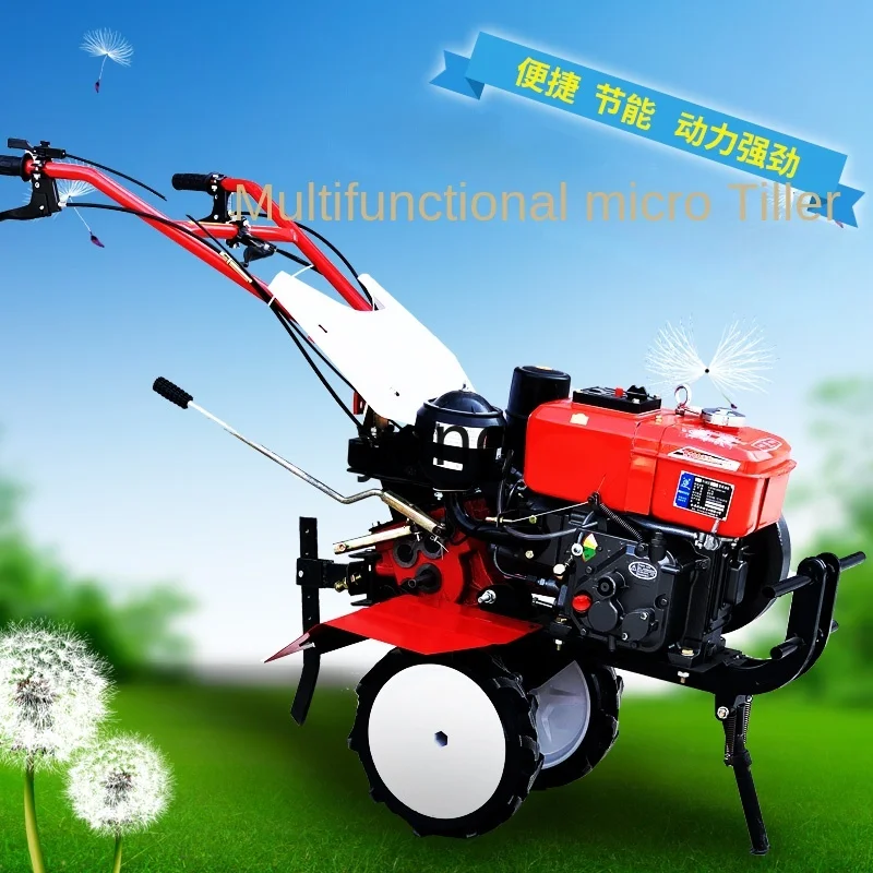 CX Small Multi-Functional New Diesel Mini-Tiller Plough Land Turning Furrow Farming Agricultural Loose Soil Household