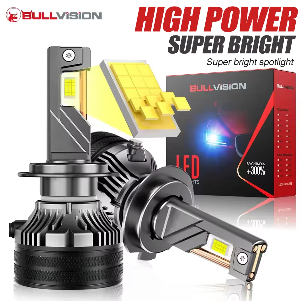 K7C H7 LED 600000LM Headlights Canbus H1 H4 H11 9012 HIR2 H8 H9 9005 9006 HB3 HB4 High Power 3 Copper Tube 6000K 9780 CSP Chips