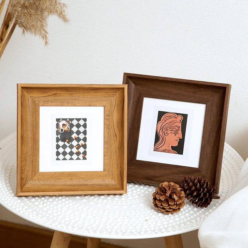 Color Splicing Square Photo Frame Stand 5 6 7 8 10 Inch Custom Art Mounting Frame Wall Hanging Creative Home Decor Picture Frame