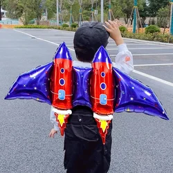 Rocket Ballons Wing Foil Balloon Out Of Space Theme Birthday Party Astronaut Globos Happy Birthday Party Decor Kids