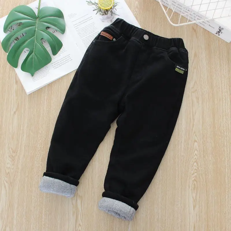 Boys Thick Jeans Winter Children Warm Cotton Denim Pants For Baby Girls Trousers Clothes Kids Leggings Teenagers 1 To 7 Years