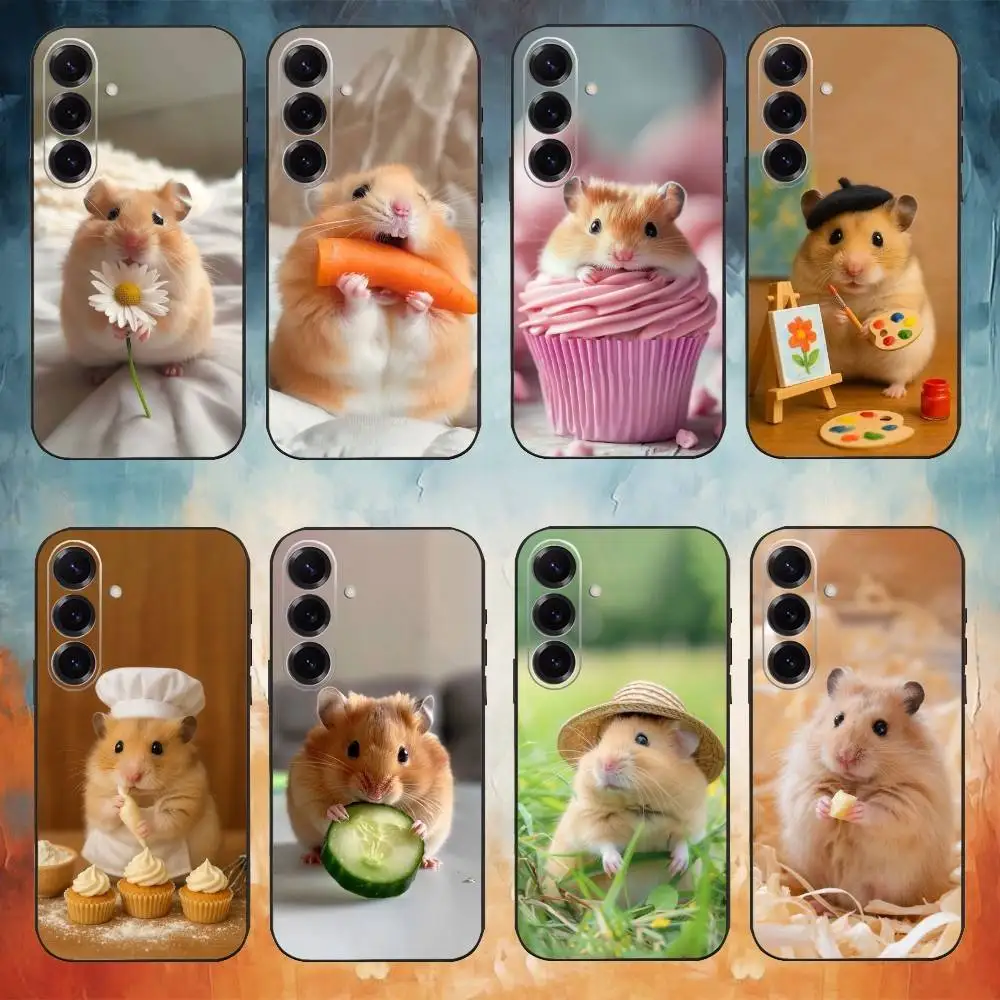 Cute Animal fluffy Hamsters  Phone Case For Samsung Galaxy A20,21s,22,31,32,52,53,72,73,80,91 Soft Black Shell