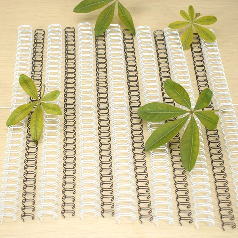 100pcs A4 Size 34 Teeth Hole Notebook Double Wire Metal Binding Loop Calendar Coil Loose-leaf Notebook Book Ring Spring Staplin