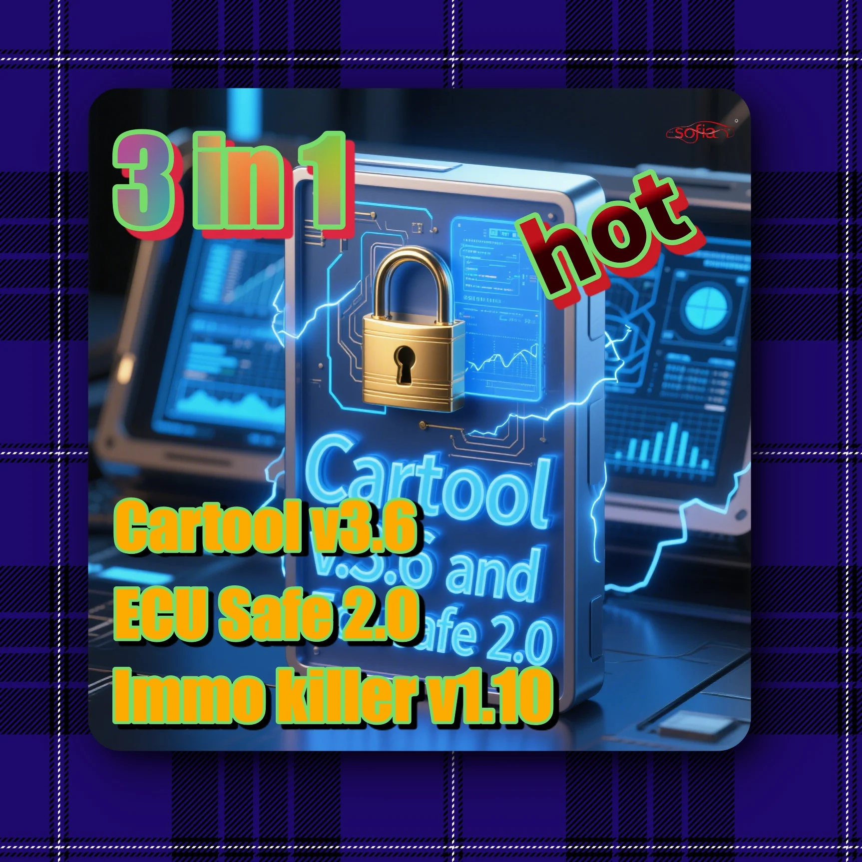 

Newest Cartool V3.6 + Immo Killer V1.1 + ECUSafe V2.0 Car Tool Software vehicle immobilizer system Repair Airbags Decode Radio