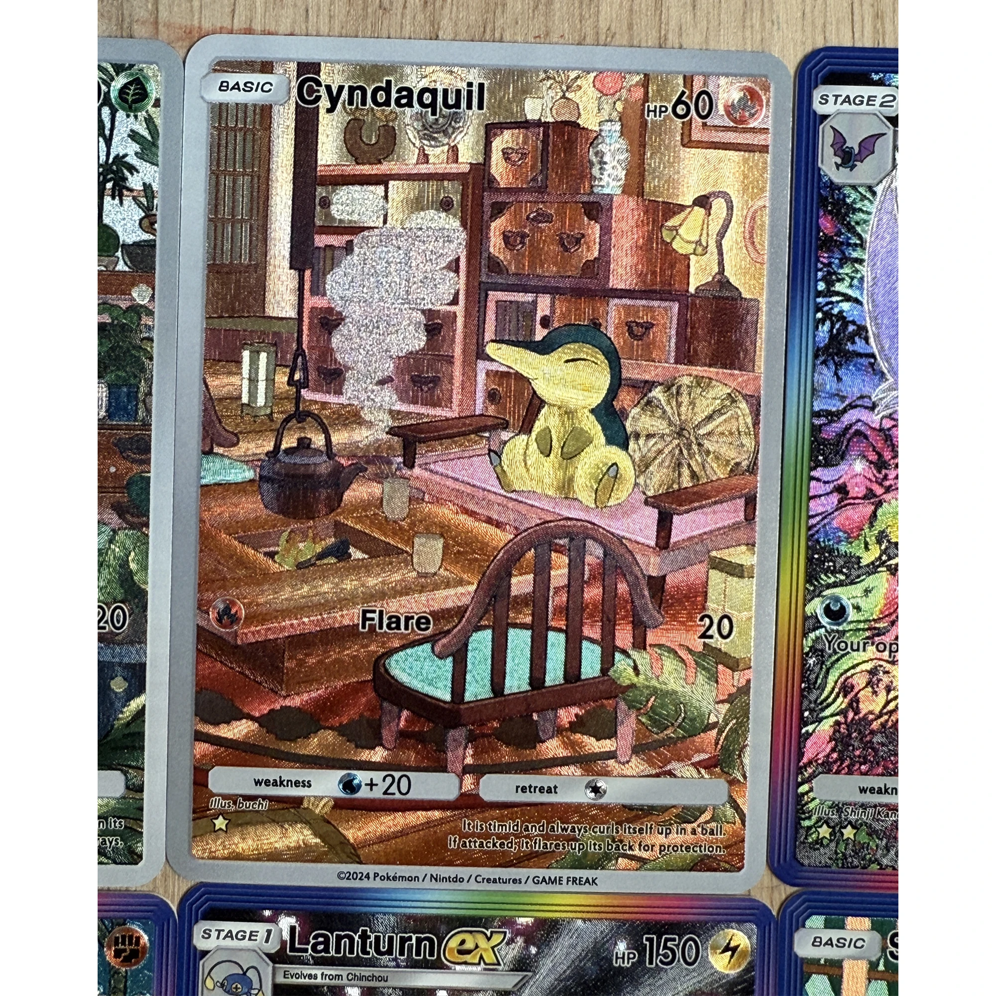 9 قطعة/المجموعة Ptcg Qwilfsh Crobat Cyndaquil Chikorita POCKET الإنجليزية الملمس بطاقة فلاش لعبة كلاسيكية أنيمي جمع بطاقة لعبة