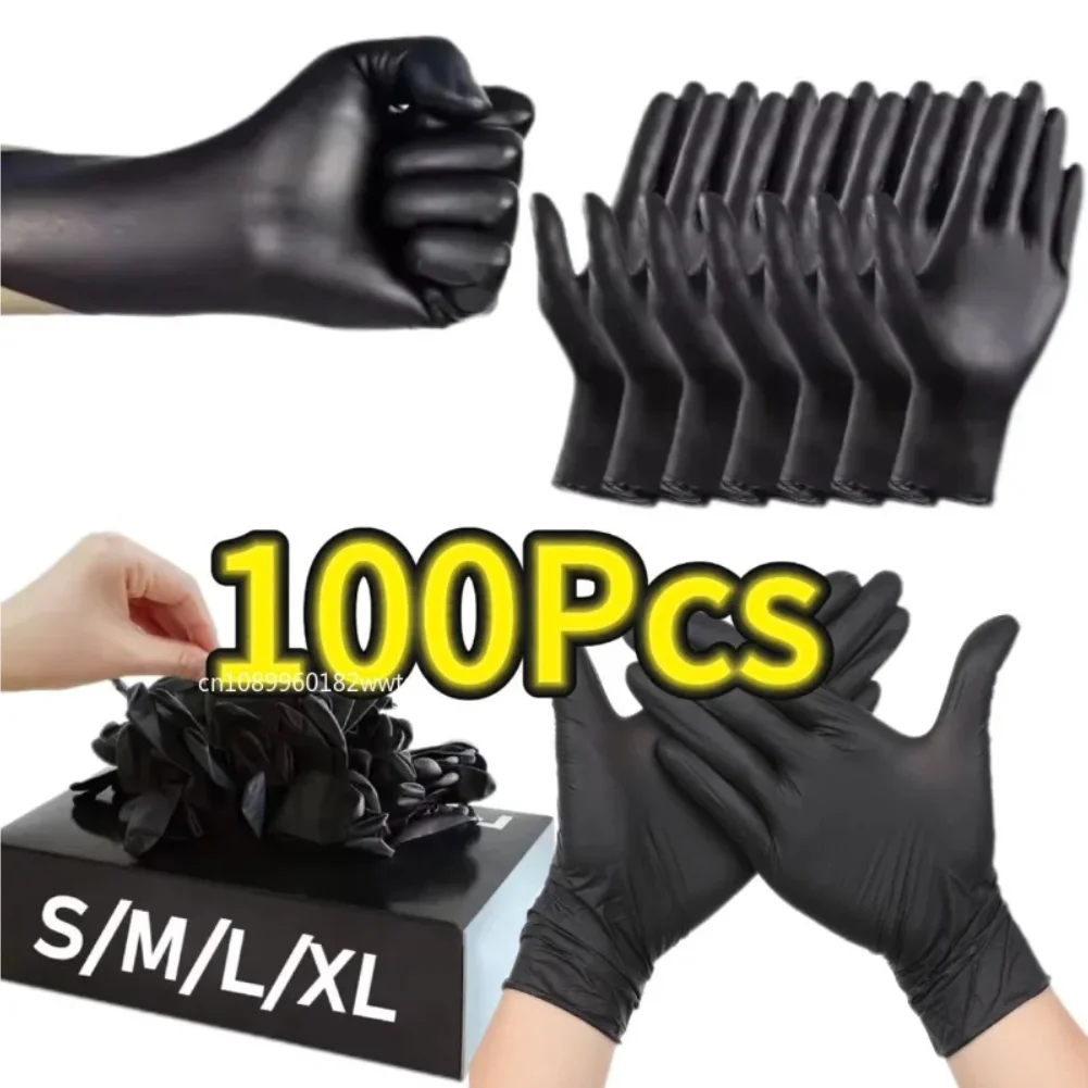 

Disposable Rubber Gloves Latex Gloves Black Washing Latex Free PVC Gloves Housework Car Industry Gardening Pet Care Cooking Tool