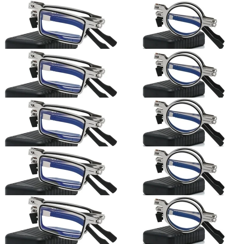 10PCS Foldable Pocket Reading Glasses for Men Women, Portable Readers +1.0~+4.0 Lightweight Eyeglasses