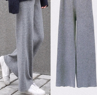 Pants Autumn And Winter Knit Sweater Wide Legs Women Wear Loose Mop Slim High Waist Straight Pants Casual