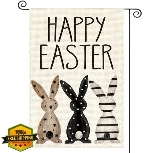 AVOIN Easter Bunnies Garden Flag 12x18