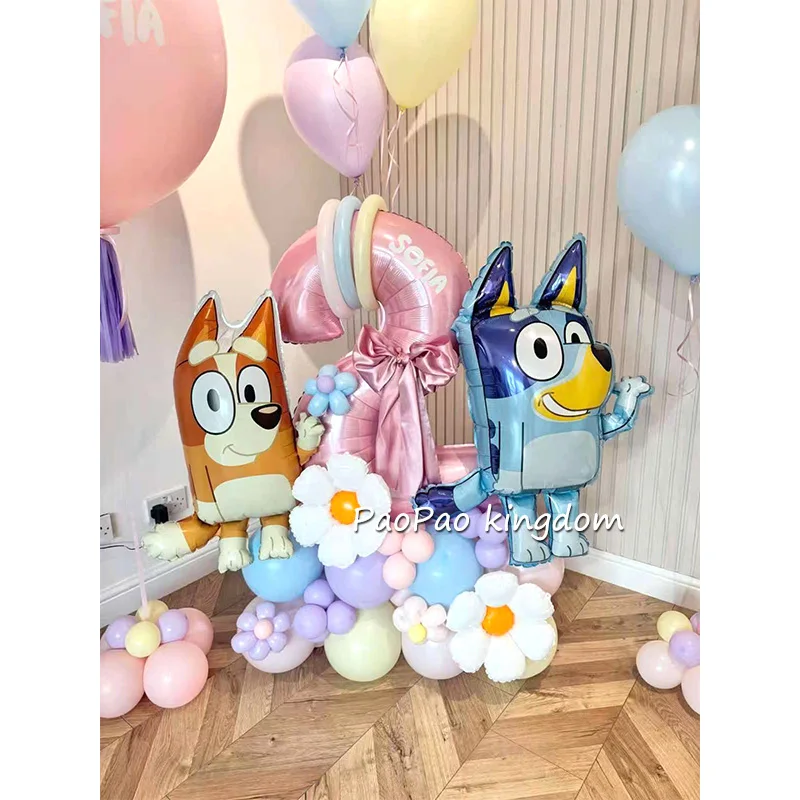 Ballon à thème en Latex Bluey Bingo, mignon, décoration de fête d'anniversaire pour enfants, jouets de fête prénatale, cadeaux