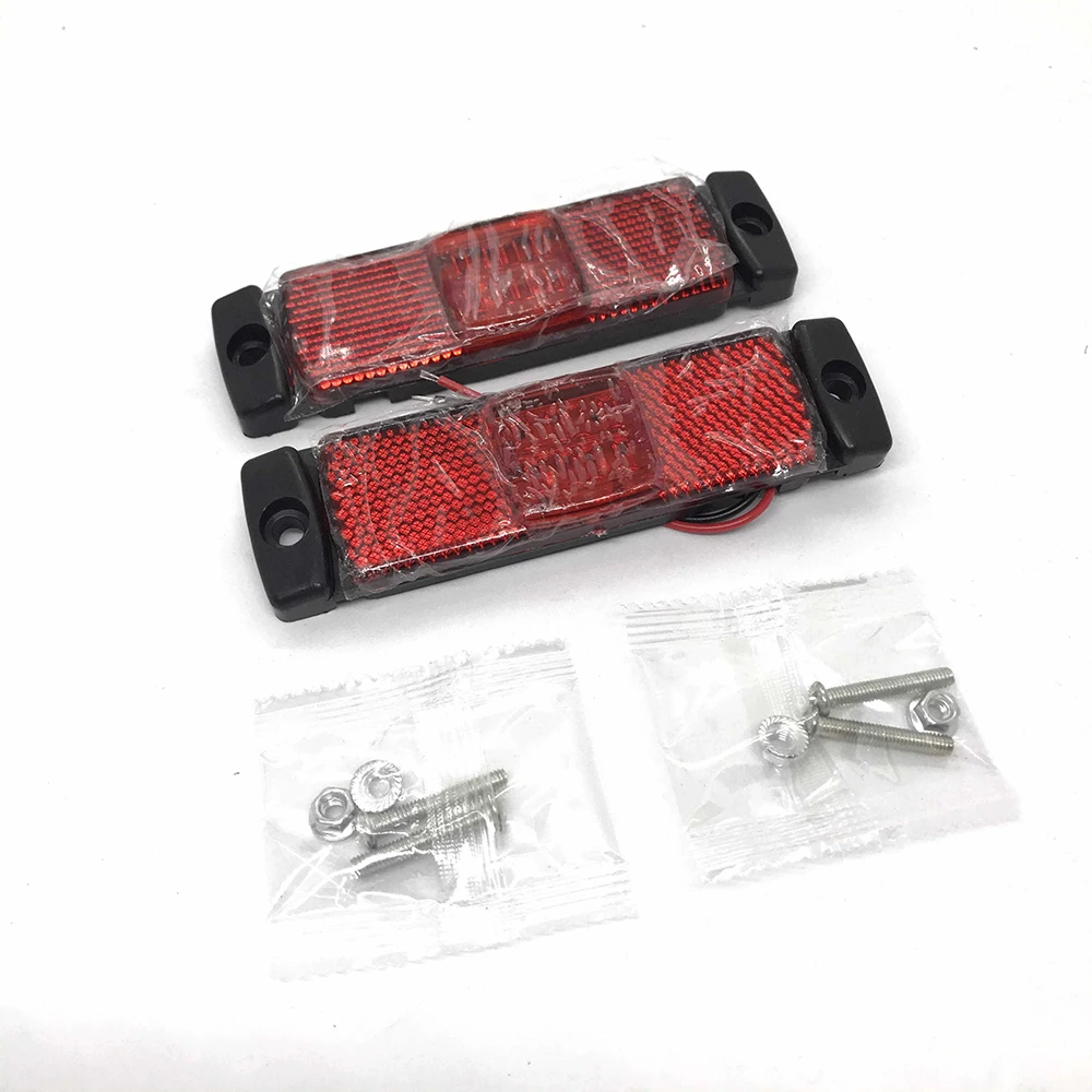 1pc 4LED Truck Side Lights Reflector Lights 12V 24V Side Marker Warning Lights Indicator Lights