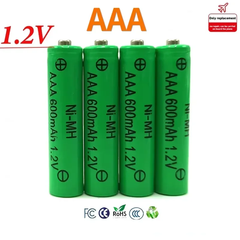 Pilas AAA Battery 1.2V 600mAh Rechargeable NiMH Battery for Toy Flashlight Clock Remote Control Shaver Electric Toothbrush