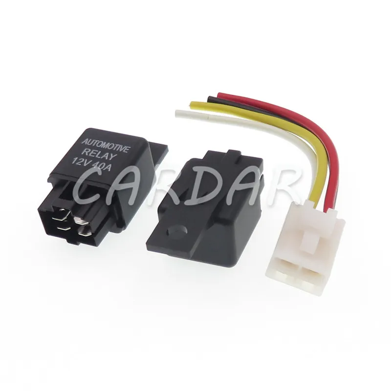 

4pin 40A Car Relay with Relay Socket and Wire DC 12v-24v Auto Relay
