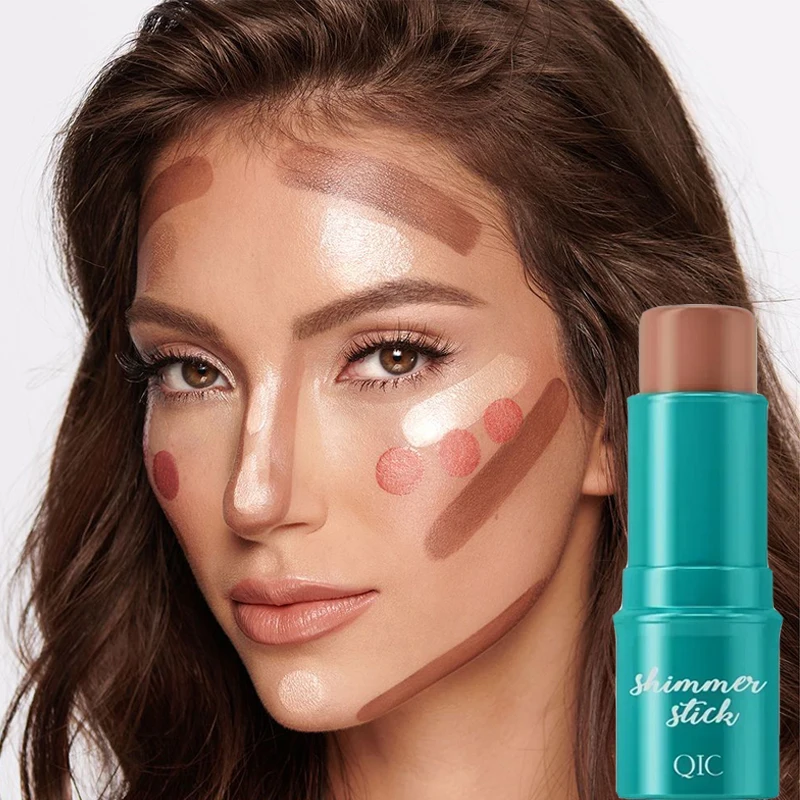 Multifunctionele Gezicht Bronzer Markeerstift Stok Wang Blush Tint Hydrateren Natuurlijke Verhelderende Neus Schaduw Blush Potlood Cosmetisch