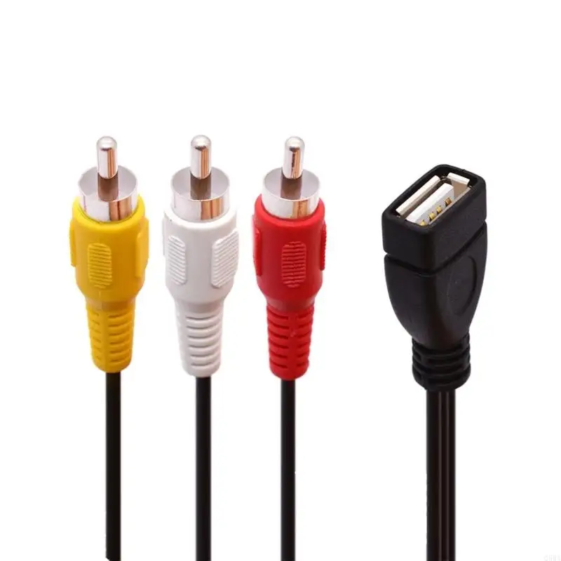 Q5WA USB أنثى إلى 3RCA Male Cable Adapter
