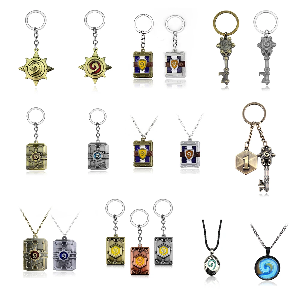 حار لعبة مجوهرات نجاح باهر العالم من علب Hearthstone المفاتيح Lich King Frostmourne السيف المطرقة الفأس سلاح قلادة معدنية القرط