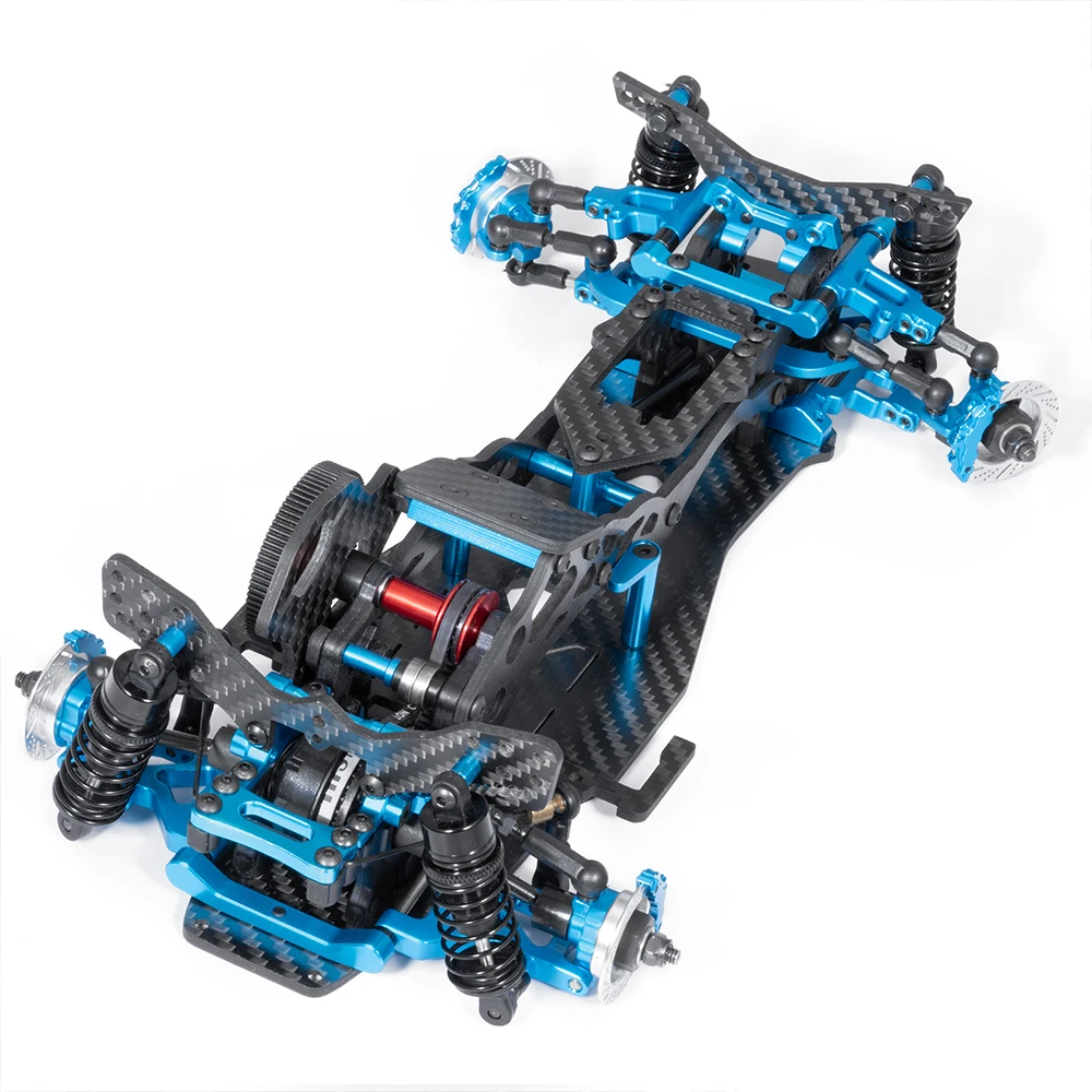 YEAHRUN Metal Alloy & Carbon Fiber Frame Kit for Sakura D5 MINI MR 1/10 RC Remote Control Flat Road Drift Car Model Upgrade Part