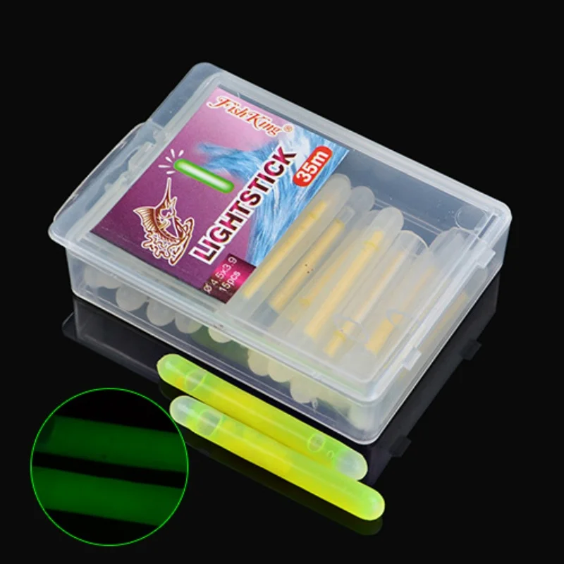 NGB 15PCS Starlight - Barritas Luminosas para Pesca, 4.5*3.9, Flotador de Pesca, Luz para Caña, Accesorios de Pesca