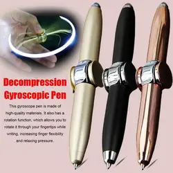 Metal Luminous Fidget Canetas com Luz LED, Ponta do dedo Gyro Pen, Anti Stress, Cool