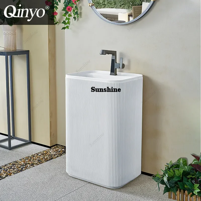 

Cream wind column type washbasin integrated floor-to-ceiling outdoor garden art, creative largeYY