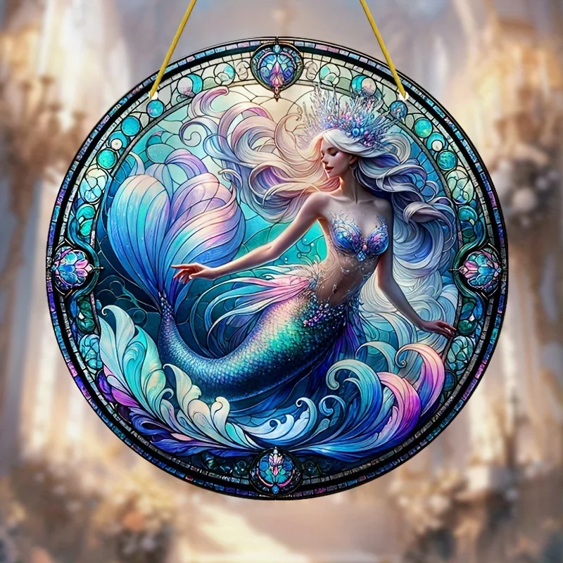 

Mermaid blue ocean window porch decoration pendant outdoor garden decoration