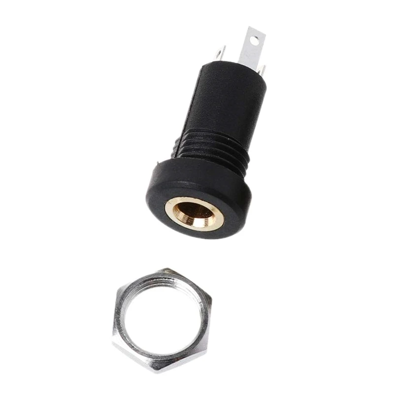 5/10Pcs 3.5mm Audio Jack Socket Stereo Solder Panel Mount Jack Connector Headphone Jack Connector 3 Pole Black with DropShipping