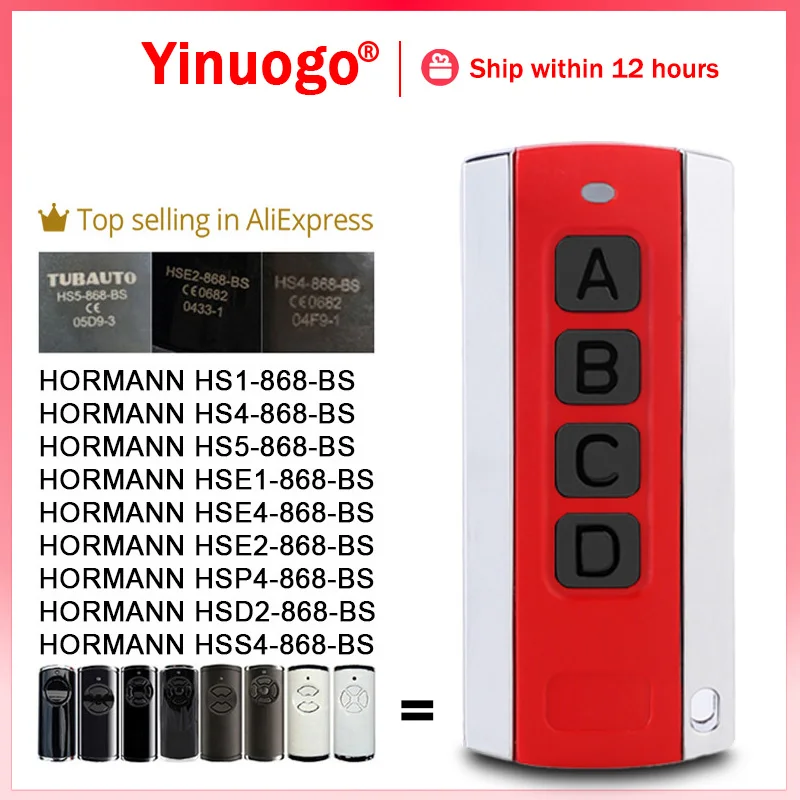 Hormann bisecur garagem controle remoto 868mhz para hormann hse4 hs1 hs4 hs5 hsp4 hsd2 hse2 hse5 hse1 868 bs transmissor de mão